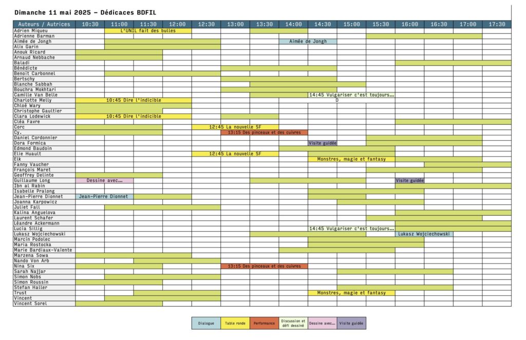 Dédicaces dimanche 11 mai 2025