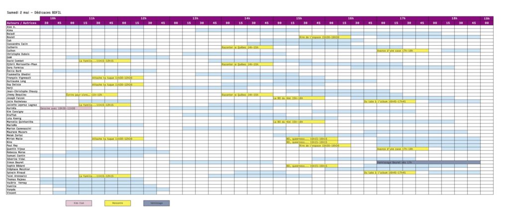 Planning dédicaces_J2_SA 02.05