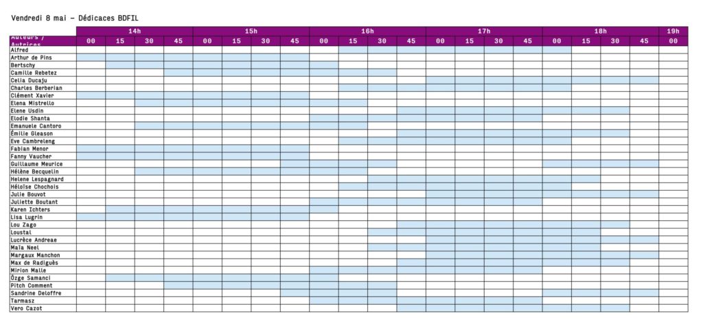 Planning dédicaces_J4_VE 08.05