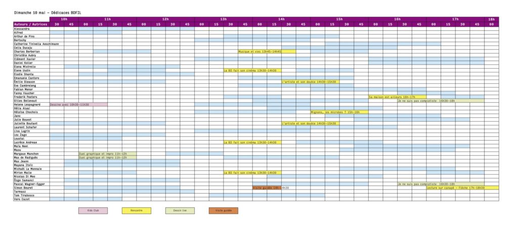 Planning dédicaces_J6_DI 10.05