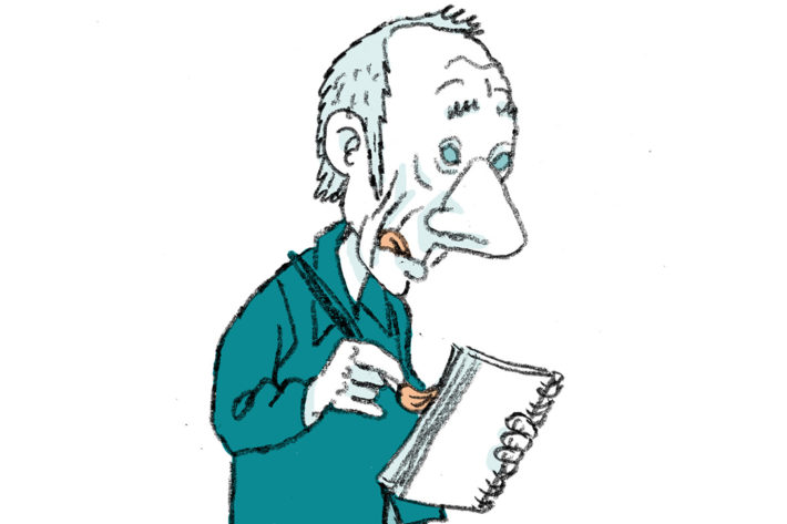 Dessin d'Étienne Lécroart en train de dessiner